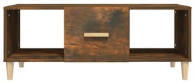 Füstös tölgy színű szerelt fa dohányzóasztal 102 x 50 x 40 cm