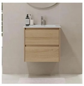 MOLDE 60 cm-es fürdőszobaszekrény mosdóval, tölgy