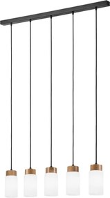 MARKUS kábeles csillár 5xE27/15W/230V fekete/tölgy