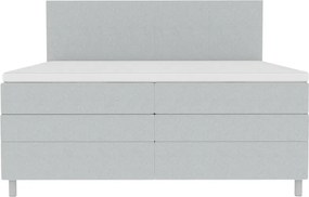 Kárpitozott Boxspring Ágy CARINA 140x200 cm világosszürke Matrac: Bonell rugós matrac