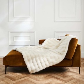 Krémszínű mikroplüss takaró 180x220 cm Mounty – douceur d'intérieur