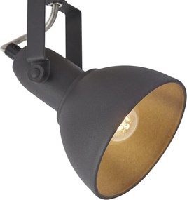 Ipari spotlámpa fekete, fa, forgatható és dönthető - Jakub