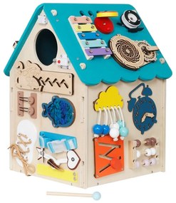 Montessori matató házikó Baby Mix Tevékenységi Tábla kék