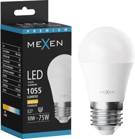 Mexen Nova, LED izzó E27, G45, 10W, meleg - 3000K, 1055 lm - L101-E27-1030-01
