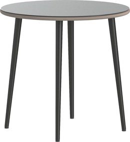 Outsunny kerek kerti étkezőasztal Ø80 x 74 cm — edzett üveg rattan peremmel, acél váz, 50 kg, szürke | Aosom