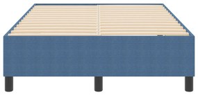 Boxspring Ágy Kék 120x200 cm Bordás Szövet