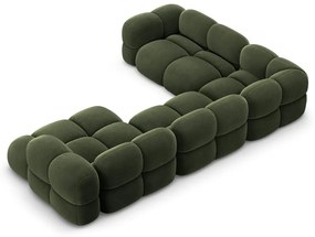 Zöld bársony sarokkanapé (bal oldali-U alakú) Loretto – Cosmopolitan Design