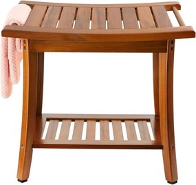 DIVERO Szék tartóval tömör teak 47,2 x 33,5 x 56 cm