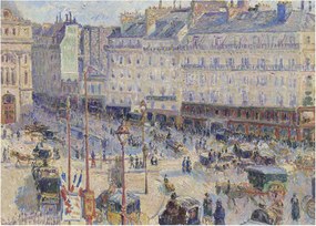 Üveg kép - Camille Pissarro, The Place du Havre, reprodukciók (70x50 cm)