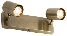 Modern mennyezeti lámpa bronz 2-lámpás állítható téglalap alakú - Jeana