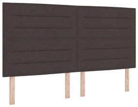 vidaXL Boxspring Ágy Matrac nélkül Sötétbarna 180x200 cm Szövet