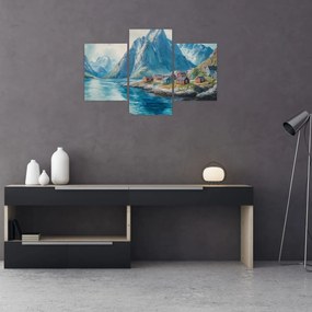 Kép - Norvég falu (90x60 cm)