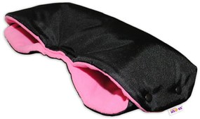 baby nellys ® gyapjú babakocsi muff - fekete / rózsaszín