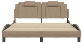 cappuccino színű műbőr ágykeret Viana matrac nélkül 160x200 cm