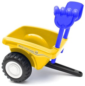 Gyerek jármű traktor utánfutóval és szerszámokkal Baby Mix New Holland sárga