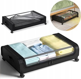 Rendszerező Gurulós Tároló Az Ágy Alá Szekrény Fekete