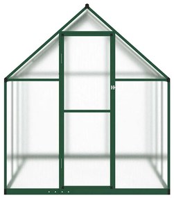 zöld alumínium melegház alapvázzal 224 x 169 x 195 cm