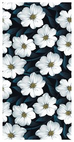 Tapéta - Fehér virágok sötét háttéren