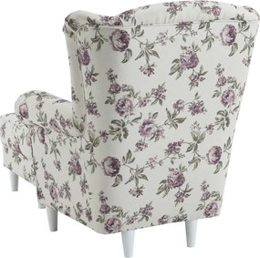 füles fotel puffal, szövet rose 18, ASTRID