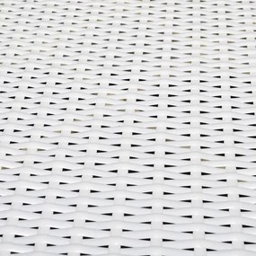 8-részes fehér polyrattan kerti bútorszett párnákkal