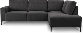 Antracitszürke zsenília sarokkanapé (jobb oldali-L alakú) Fabian – Scandic