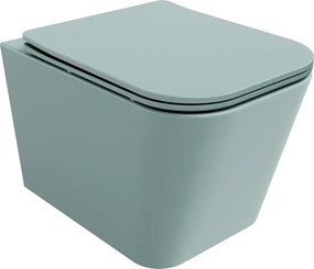 Mexen Teo Rimless WC-csésze lassan záródó Slim ülőkével, duroplast, világoszöld matt - 30854048