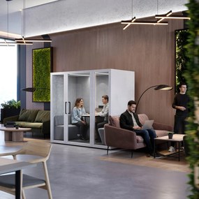 INBOX akusztikai irodai fülke 4 személyes, 2200 × 2200 × 1220 mm