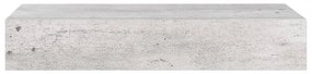 2 db betonszürke MDF falra szerelhető fiókos polc 60x23,5x10 cm