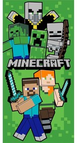 Zöld pamut gyerek fürdőlepedő 70x140 cm Minecraft Let´s Survive – Jerry Fabrics