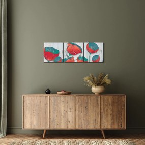 Kép - Pipacsok - kerozin (órával) (90x30 cm)