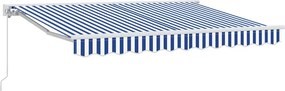 vidaXL Behúzható napellenző Kék és Fehér 250 x 200 cm