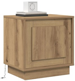 Éjjeli Szekrények LED világítással 2 db Mesterséges tölgy 44 x 34.5 x 45 cm