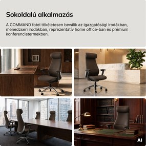 Irodai fotel kárpitozott vezetői barna: COMMAND