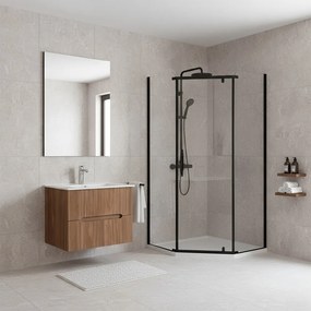 Celtic 90x90 cm ötszögletű zuhanykabin tálca nélkül fekete