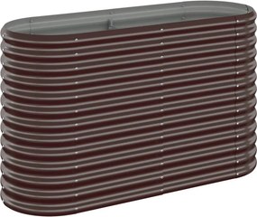 vidaXL barna horganyzott acél kerti magaságyás 114x40x68 cm