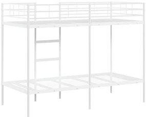 fehér acél emeletes ágy matrac nélkül 90 x 190 cm