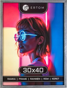 Fa képkeret 30x40 régi ezüst modern felakasztható