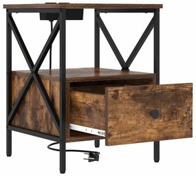 Éjjeliszekrény 2 pcs Füstölt tölgy 41.5 x 40.5 x 55 cm Faanyag