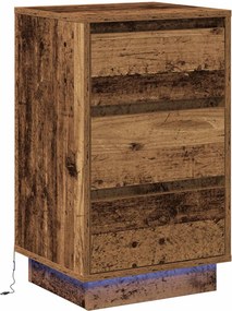 vidaXL Éjjeliszekrény fiókkal Öreg fa 39 x 34,5 x 65 cm Faanyag
