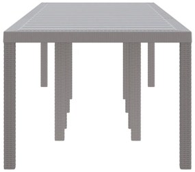 Kert Asztal Világosszürke 300x100x73 cm Poli Rattan