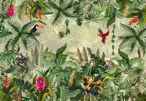 Madarak a dzsungelben poszter, fotótapéta, Vlies (104 x 70,5 cm)