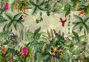 Madarak a dzsungelben poszter, fotótapéta, Vlies (250 x 175 cm)