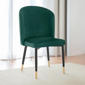 Étkezőszék, zöld Velvet szövet/fekete, UDAJA