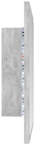 betonszürke akril LED-es fürdőszobatükör 40x8,5x37 cm