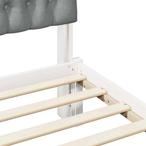 Ágykeret Kárpitozott Fejtámlával fejtámlával Fehér 180 x 200 cm