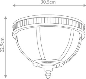 Kichler KL-HALLERON-F-BU - Kültéri mennyezeti lámpa HALLERON 3xE14/40W/230V IP44