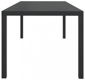 fekete alumínium és WPC kerti asztal 185 x 90 x 74 cm