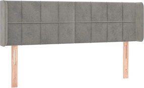 vidaXL világosszürke bársony fejtámla 147x16x78/88 cm
