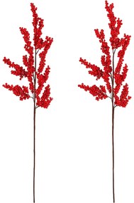 Műágak készlet, piros apró bogyók, 2 db, 70 cm