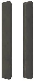 sötétszürke bársony fejtámla szárnyakkal 183x16x118/128 cm